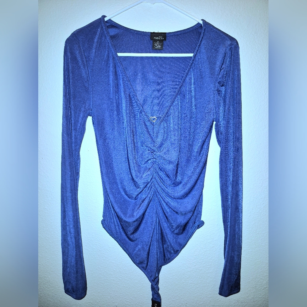 Rue21 Blue longsleeve bodysuit